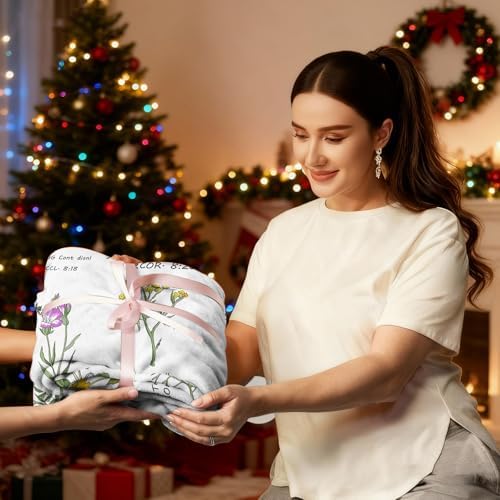 Christian/Inspirational/Religious/Spiritual/Birthday Gifts for Women/Adults, First Holy Communion Gifts for Girls, Soft Throw Blankets for Women 40"x 50"