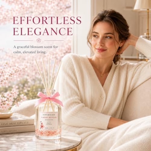 Cherry Blossom Reed Diffuser, Hotel Scent, 3.34 fl oz