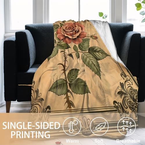 Spring Floral and Butterfly Blanket Lightweight Blankets Gifts for Women Flannel Throw with Pink, Blue and Yellow on White Background Printed for Sofa, Bed, Office, Decor Throws 50x40 Inch