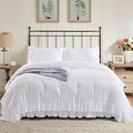 HIG 3 Piece Pre-Washed Off White King Duvet Cover Set