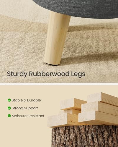 SONGMICS Foot Stool Ottoman, Small Storage Ottoman with Legs, 12.2 Inches