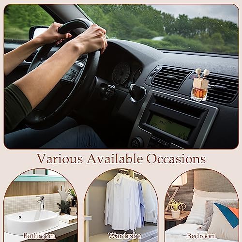 Zubebe 60 Pcs Car Diffuser Vent Clip Empty Diffuser Bottle, Clear
