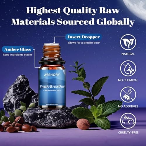 Sleep Essential Oils Set, Natural Essential Oil for Diffusers for Home,6 x 10ml Fragrance Oil Scented Oils, Deep Sleep, Stress Relief, Sweet Dreams, Fresh Breathe,Relaxation Gift for Women and Men