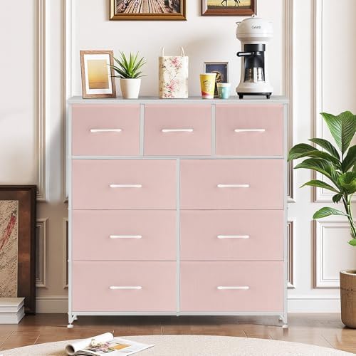9-Drawer Dresser for Bedroom, Anti-Tip Tall Storage Organizer
