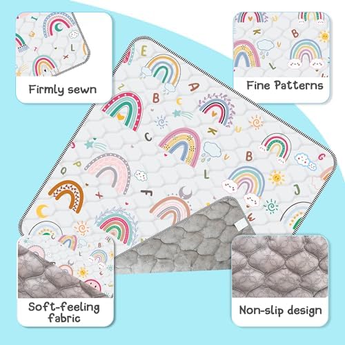 Baby Play Mat, Thick & Soft 71" X 59" Playpen mat (Rainbow)