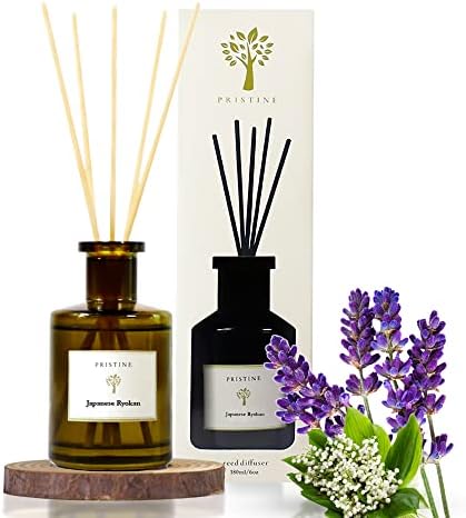 PRISTINE Japanese Ryokan Reed Diffuser for Home | Fresh Lavender, Moroccan Amber Reed Diffuser Set, Oil Diffuser & Reed Diffuser Sticks- Home & Office Decor-Fragrance Gift