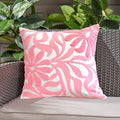 Alysheer Floral Embroidered Throw Pillow Cover 18"x18" 1pc, Light Pink
