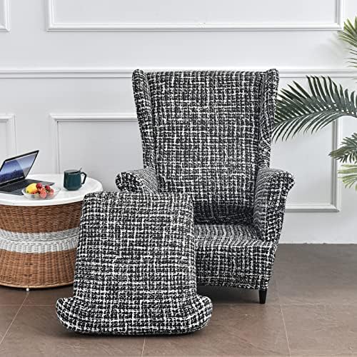 Wing Chair Slipcover, 2-Piece Printed Wingback Chair Cover