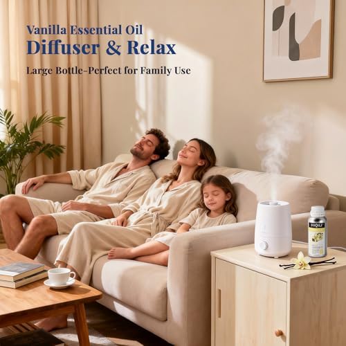 HIQILI Vanilla Essential Oil Bulk, Strong Scent for Candle Soap Making