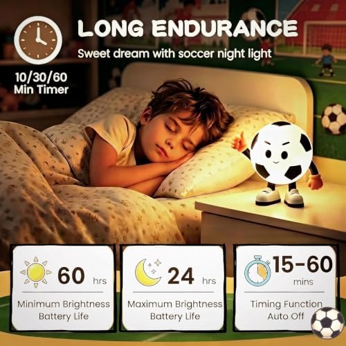 YR YRHH-PET Positive Soccer Night Light, Boy Sports Lamp, Cute Room Décor
