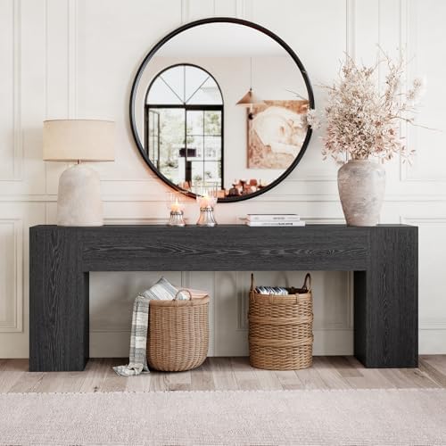 Epecoya Black Entryway Table for Living Room, 86 Inch Console Table