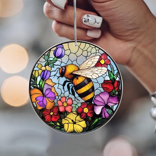 Bumble Bee Gifts for Women, Bee Window Hanging Ornament with Story Card