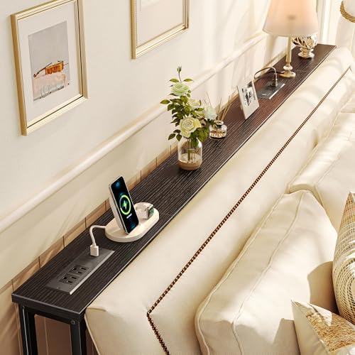 SUPERJARE 79 Inch Sofa Table with 2 Power Outlets and USB-C Ports