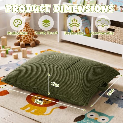 3 in 1 Kids Bean Bag Chair, Comfy Floor Sofa Chairs with Removed Cover