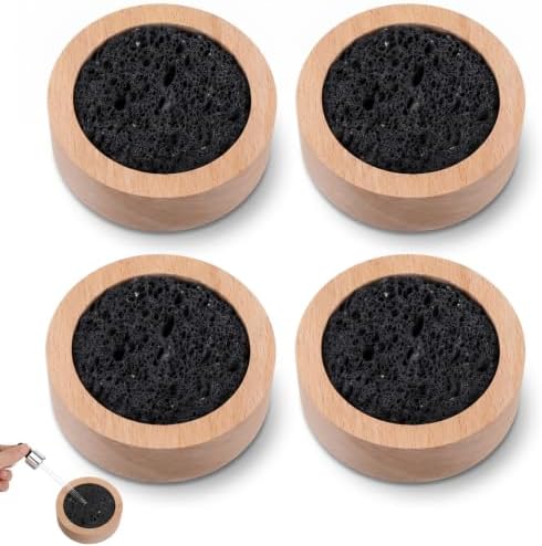 4 Pcs Small Passive Lava Rock Diffuser, Lava Rock Diffuser Set for Essential Oils, Natural Aroma Stone for Desk Office Car Home Decor