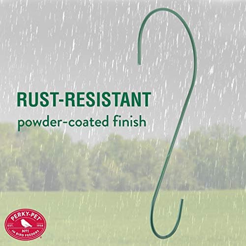 Perky-Pet 12-Inch Metal Hanging Hook for Bird Feeders, Hanging Baskets, and Outdoor Garden Decor - 67A - Rust Resistant Finsih - 35 lb Weight Limit - Hook for Bird Feeders Outdoors