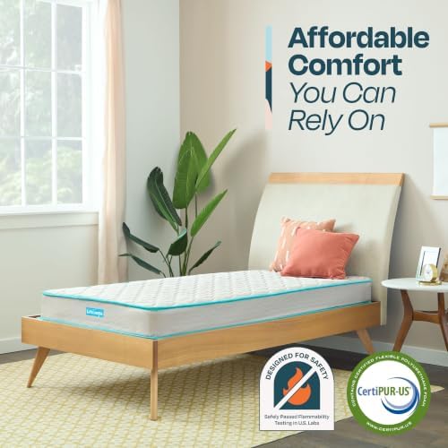 Linenspa 6 Inch Innerspring Mattress, Firm, Bonnell Coil, Twin XL Size