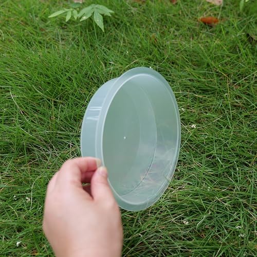 2pcs Plastic Round Bird Feeders Bowls, Wild Birds Seed Feeder Tray Bird Bath Water Bowls Accessories for Feeding Station Tray Perfect for attracting Birds