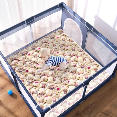 High-Density Foam Baby Play Mat, 59x59 Inches Thicken One-Piece Comfortable and Soft Playmat, Non Slip Machine Washable Floor Mat for Infants, Tapete Para Bebes,Toddlers