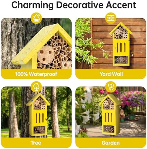 UUMENHA Bee House Bug Hotel & Butterfly House, Wooden Ladybug House