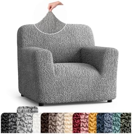 PAULATO Premium Stretch Couch Covers for Sofa - Sofa Chair Cover Washable, Dogs & Pets Friendly - Elastic Polyester Loveseat Slipcovers - Non-Slip Love Seat Couch Covers - Ash (21"-39" Wide)