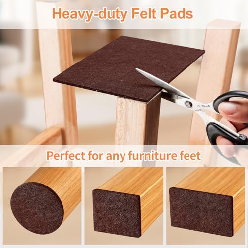 Felt Furniture Pads 400 Pieces, Furniture Pads for Hardwood Floors Brown