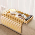 Bestjing 2 in 1 Bamboo Sofa Armrest Tray Table for Couch