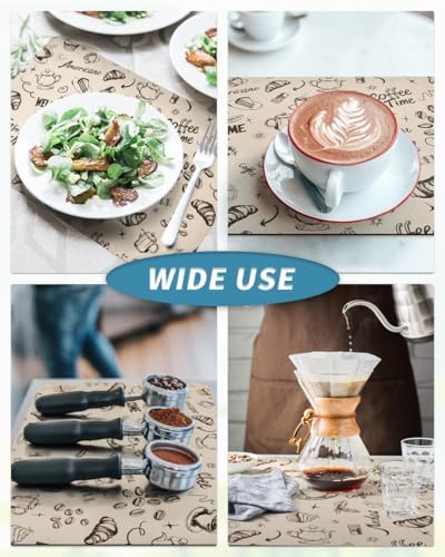 AMOAMI Coffee Mat Hide Stain Rubber Backed Absorbent Dish Drying Mat for Kitchen Counter - Fits Under Coffee Maker & Espresso Machine (12x19, Milk Tea)