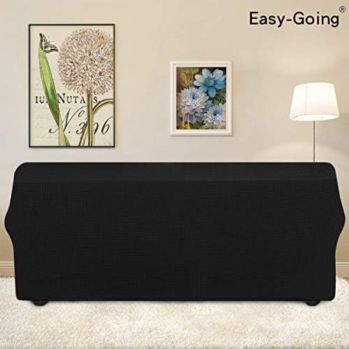 Easy-Going Stretch 4 Seater Oversized Sofa Couch Cover Black