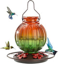 Glass Hummingbird Feeder for Outdoors Hanging, 26 fl oz Bird Nectar Feeder