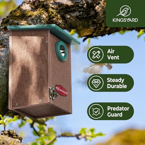 Kingsyard Wren Bird House with Predator Guard, Recycled Poly Lumber