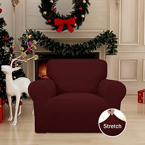 Easy-Going Stretch Chair Slipcover with Arm Washable Wine