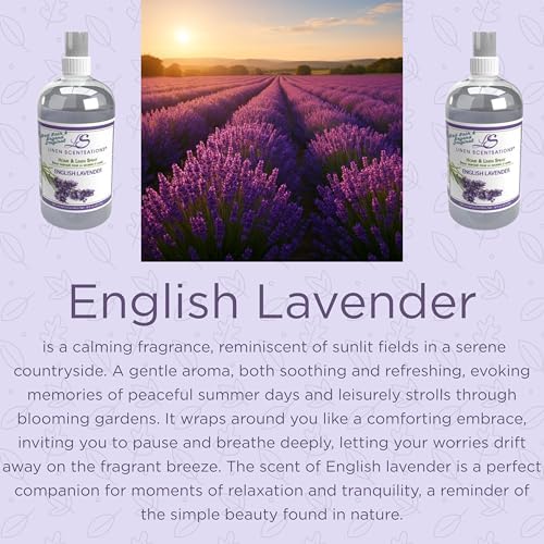 English Lavender Linen Spray Natural Room & Fabric Freshener 16oz Pack of 2