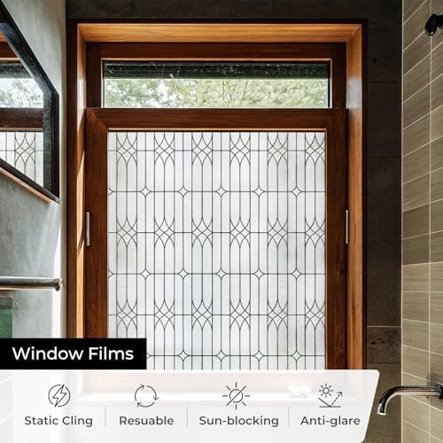ADD.HERES Window Privacy Film, Glass Decorative Static Cling, 35.4" x 78.7"