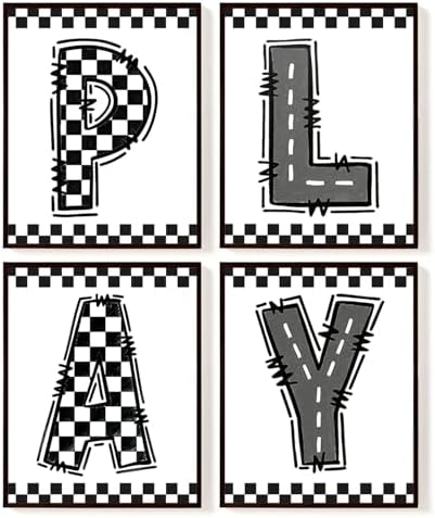 SkyCozy Boys Room Wall Art Decor - Cars Room Decor for Toddler Nursery