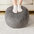 SHOUREN Stuffed Round Ottoman,Pouf Ottoman Foot Rest,18 X 14,Brown
