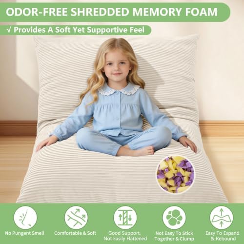 3-in-1 Kids Bean Bag Chair, Convertible Floor Cushion
