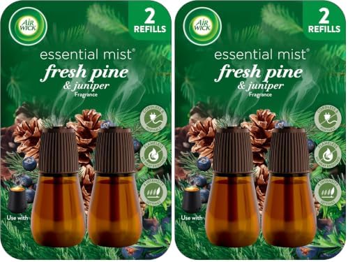 Air Wick Essential Mist – Twin Refill Fresh Pine & Juniper, 2 Refills (Pack of 2)