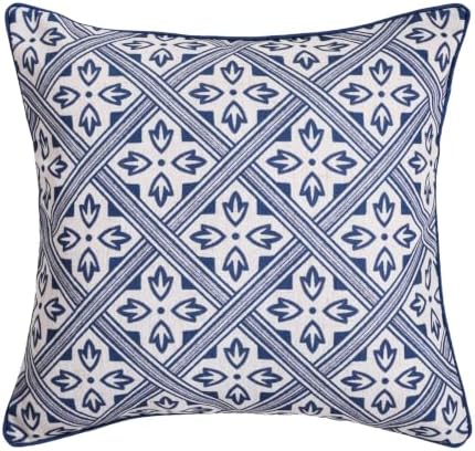 patdrea Designer Vintage Blue Throw Pillow Cover,18"x18"
