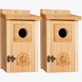 SISTERBIRD 2 Pack Blue Bird Houses for Outdoors, Warming Gifts Bird House