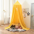 Bed Canopy for Kids, Round Dome Kids Mosquito Net Indoor Outdoor Castle Hanging House Decoration Reading Nook Kids Playing Home Decoration(Bright Yellow)