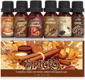 Spice Essential Oils for Diffuser for Home, Fall Scents Oil Set - Apple Cinnamon, Pumpkin Pie, Gingerbread, Coffee, Vanilla, Harvest Spice, Autumn Fragrance Oils for Candle & Soap