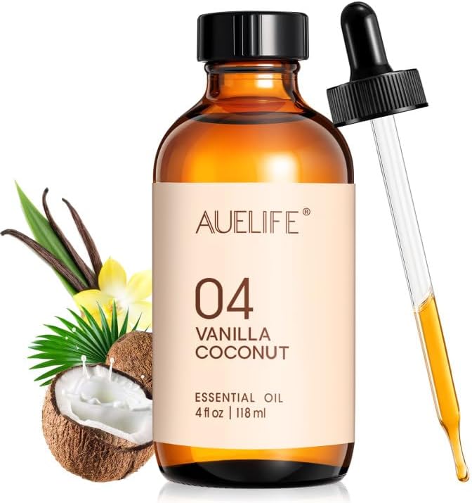 Auelife Vanilla Coconut Essential Oils for Diffusers for Home, 4 Fl Oz
