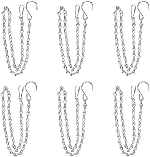 YINGFENG 6 Pack 19.7 Inch Silver Hanging Chain for Hanging Bird Feeders, Bird Houses, Planters, Baskets, Birdbaths, Lanterns, Wind Chimes, Billboards, Signs and Ornaments