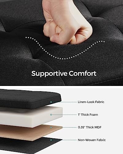 SONGMICS 30 Inches Folding Storage Ottoman Bench, Load 660 lb