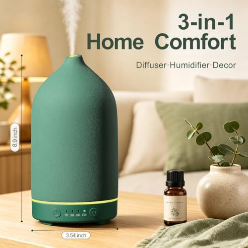 Gooamp 200ML Ceramic Essential Oil Diffuser for Home, Stone Diffuser