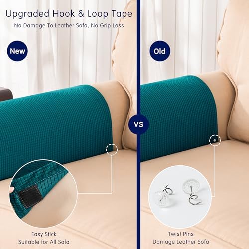 SUBRTEX Stretch Couch Arm Covers Set of 2, Non-Slip Sofa Armrest Slipcovers