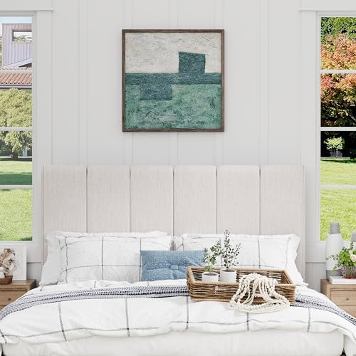 Yongchuang Upholstered Queen Headboard Only, Modern Linen Grayish White