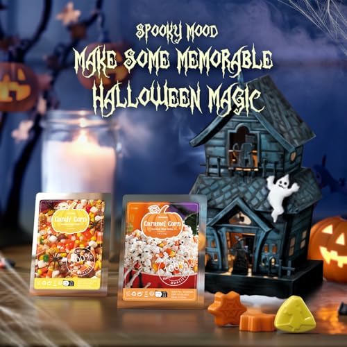 ARVIDSSON Halloween Scented Wax Melts, Fall Soy Wax Cubes for Wax Warmer, Strong Scent Fragrance Wax Tarts, Autumn Wax Melts Gift Set, Pumpkin Pie, Spiced Cider, Candy Corn, Snickerdoodle, Autumn Air