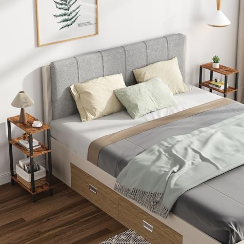TUTOTAK Narrow Side Table, 3-Tier Small End Table for Couch